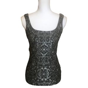 WHBM Silver Jacquard Corset Tank
